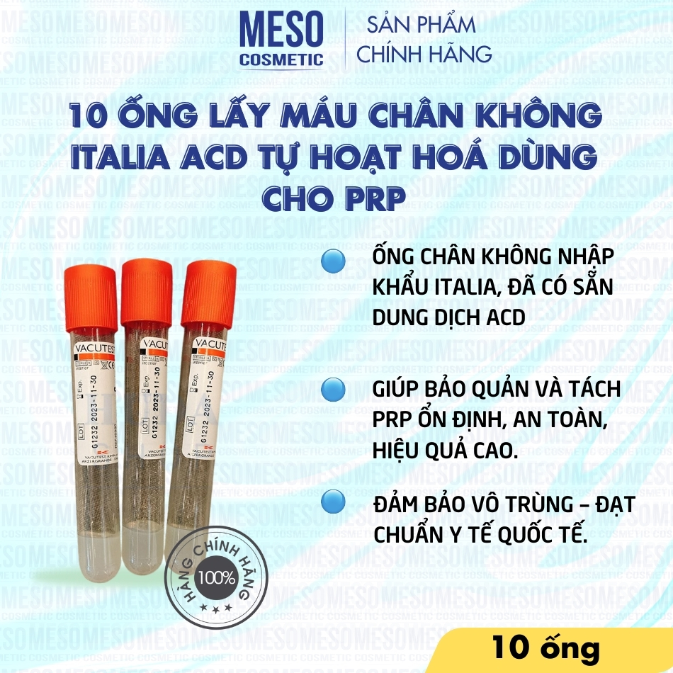10 đầu kim 32G dùng tiêm meso căng bóng, tiêm nám